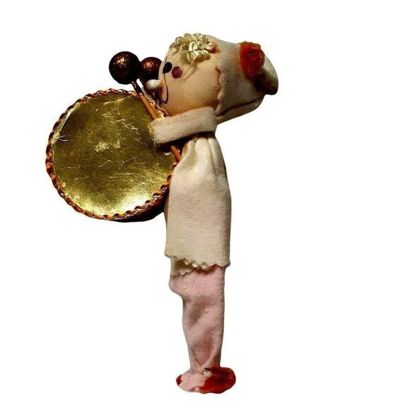 Vintage 1950's Christmas Felt Marching Band Clown Figurine or Ornament - Picture 1 of 7